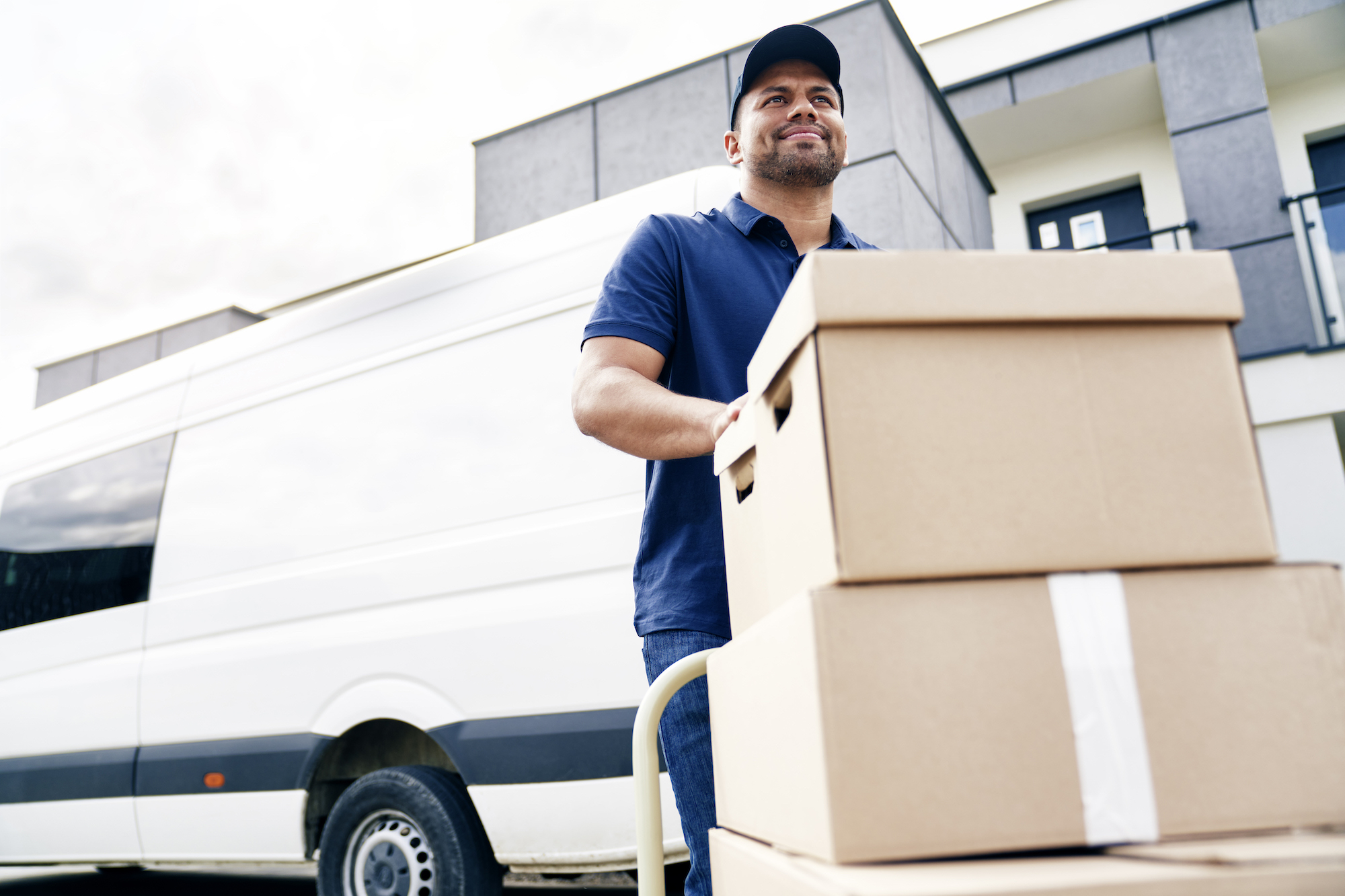 Delivery Driver moving parcels
